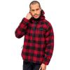 Brandit Individual Wear Men's Hooded Fleece Full Zip Jacket, Red Black - M view 2
