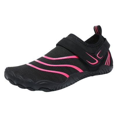 JiuQing Water Shoes Men Women Adjustable Quick Dry Beach Barefoot Shoes Slip-On Aqua Surf Swim Fitness Yoga Shoes,Pink,4
