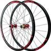 ZECHAO Mountain Bike Wheelset 26/27.5/29 Inch,Aluminum Alloy Rim 24H Disc Brake Thru Axle Front Rear Wheels fit 8 9 10 11 12 Speed Cassette Wheelset (Color : Red, Size : 26INCH) view 1