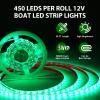 JUIOHAKY 50ft LED Strip Lights for Night Fishing, Marine 12V Waterproof Interior Deck Lights for Pontoon, Kayak, Jon, Bass, Fishing Boat (Green) view 3