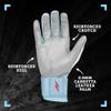 BRUCE BOLT HAPP Series Long Cuff White Batting Glove - White Small view 3