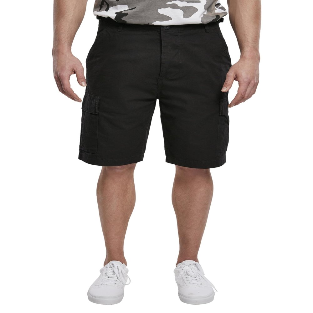 Brandit Individual Wear Men's BDU Ripstop Cotton Durable Breathable Multi Pocket Tactical Casual Active Outdoor Cargo Shorts, Black, X-Large