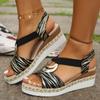 Ladmiple Wedge Sandals For Women Low Heel Women's Lace-Up Wedge Platform Espadrille Open Toe Heel Sandals, Cross Strap Wedge Sandals Summer Espadrilles Ankle Strap Buckle Platform Sandals view 3