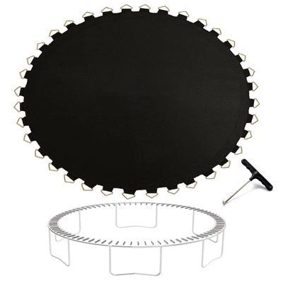 PRELGOSP Trampoline Replacement Mat, Round Trampoline Safety Pad with V-Rings, Water UV Resistant Trampoline Jumping Mat for 6/8/10/12/13/14/16 FT Trampoline Frame,12FT/80 Buckles