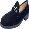 Justar Men's Leather Loafers Penny Dress Shoes Slip-On Vintage Loafer for Men Casual Loafers Suede Smoking Slippers Buckle Flats (Black, 11) view 2
