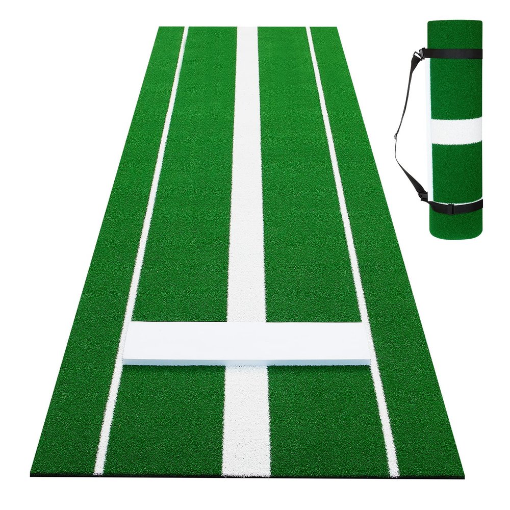 JYTXHN Softball Pitching Mat Softball Pitching Rubber Softball Pitching Mound The Pitching Pad Antifade Antislip Softball Pitchers Mound for Pitching Practice 10' x 3' Pitch Mat Green