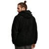 Brandit Individual Wear Men's Hooded Teddy Fleece Cold-Weather Outdoor Full Zip Jacket w/Chin Guard & Wind Protection Strip, Black, Medium view 3
