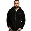 Brandit Individual Wear Men's Hooded Teddy Fleece Cold-Weather Outdoor Full Zip Jacket w/Chin Guard & Wind Protection Strip, Black, Medium view 4