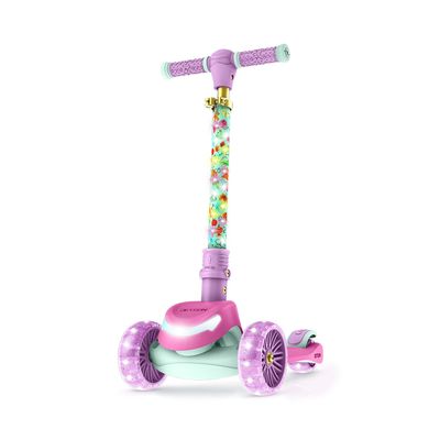 Jetson Disney Princess 3-Wheel Kick Kids Scooter, LED Lights on Stem & Light-Up Wheels, Lightweight Frame, Height-Adjustable Handlebar, Lean-to-Steer System, Easy-Fold Mechanism, Ages 3+, JPRNS2-3KIK