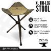 Black Sierra Folding Hunting Stool w/Shoulder Strap Supports 225 lbs, Lightweight Collapsible Tripod Seat, Foldable Steel Frame Chair Perfect for Hunting Blind, Fishing, Hiking, Travel view 4