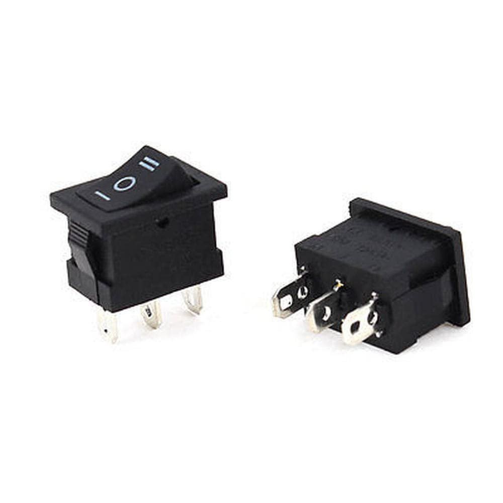 100 Pcs AC 250V/6A 125V/10A Single Pole Double Throw on-Off-on Boat Rocker Switch