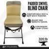 Black Sierra Padded Swivel Hunting Chair - 360 Silent, Heavy Duty, Supports 300 Lbs (Tan) view 4