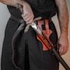 Armory Replicas - Medeival Renaissance Longsword & Shortsword Frog Holster - Genuine Bovine Leather - Right Handed - Maroon w/Black Leather Cord view 4