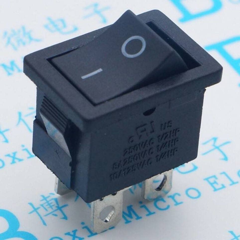 10PCS 21x15mm KCD1-104 Rocker Switch Boat Rocker Power Switch Black 4 pin ON/Off
