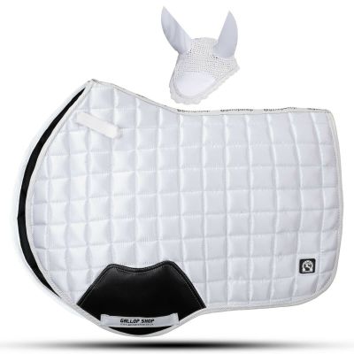 Gallop Shop Glow Satin Jumping Pro Numnah Cloth/Horse Saddle Pad (White, Full)
