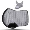 Gallop Shop Glow Satin Jumping Pro Numnah Cloth/Horse Saddle Pad (Grey, Cob/Pony) view 1