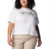 Columbia Women's North Cascades Relaxed Tee, White/Branded Bouquet, XX-Large view 1