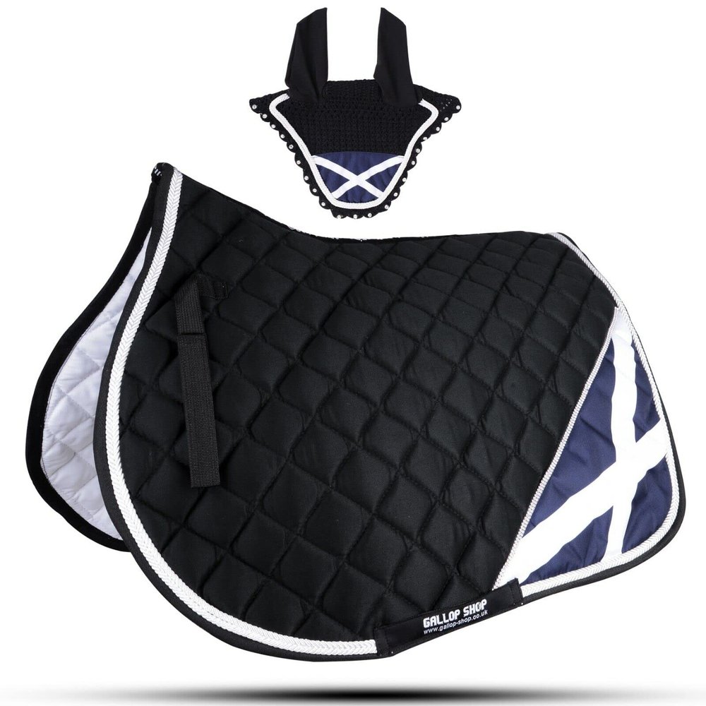 GLP Patriot Series Horse Saddle Pad/National Flag Saddle Pad Set/Numnah Cloth (Ship from USA) (Scotland, Full)