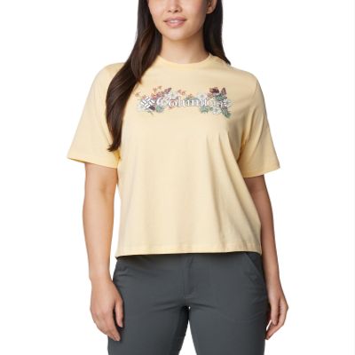 Columbia Women's North Cascades Relaxed Tee, Sunkissed/Branded Bouquet, XX-Large