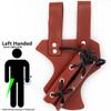 Armory Replicas - Medeival Renaissance Longsword & Shortsword Frog Holster - Genuine Bovine Leather - Left Handed - Maroon w/Black Leather Cord view 2