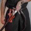 Armory Replicas - Medeival Renaissance Longsword & Shortsword Frog Holster - Genuine Bovine Leather - Left Handed - Maroon w/Black Leather Cord view 4