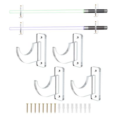 UXCELL Acrylic Light Saber Display Rack - Wall-Mounted Sword Stand for Light Saber, Clear
