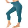 Colorfulkoala Women's High Waisted Yoga Capris 21" Inseam Leggings with Pockets(M, Dark Teal) view 2