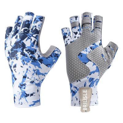 BRILISLE Fishing Gloves with Sun Protection, Uv Protection Silicone Anti-Slip Comfortable and Breathable, Kayaking Paddling Hiking Sailing Rowing Driving Canoeing BuSM