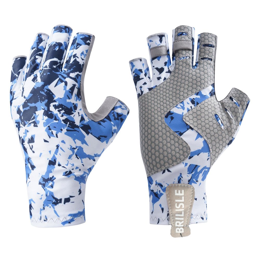BRILISLE Fishing Gloves with Sun Protection, Uv Protection Silicone Anti-Slip Comfortable and Breathable, Kayaking Paddling Hiking Sailing Rowing Driving Canoeing BuSM