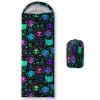 Axolotl Kids & Adults Black Neon Cat Sleeping Bag - Lightweight, Warm, Portable - Waterproof for Cold Weather - Compression Sack for Camping, Backpacking, Hiking view 1