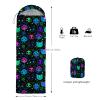 Axolotl Kids & Adults Black Neon Cat Sleeping Bag - Lightweight, Warm, Portable - Waterproof for Cold Weather - Compression Sack for Camping, Backpacking, Hiking view 3