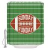 Anzona American Football Waterproof Shower Curtains Set - Extra Long 72 x 78 Inch, Sports Theme Red Green Striped Polyester Fabric Bathroom Curtain with 12 Hooks, Bathroom Accessories, 1 Panel view 2