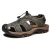 Men's Leather Sandals for Hiking Beach Pedals Water Sports (Green,12) view 1