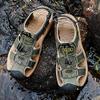 Men's Leather Sandals for Hiking Beach Pedals Water Sports (Green,12) view 2