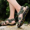 Men's Leather Sandals for Hiking Beach Pedals Water Sports (Green,12) view 4