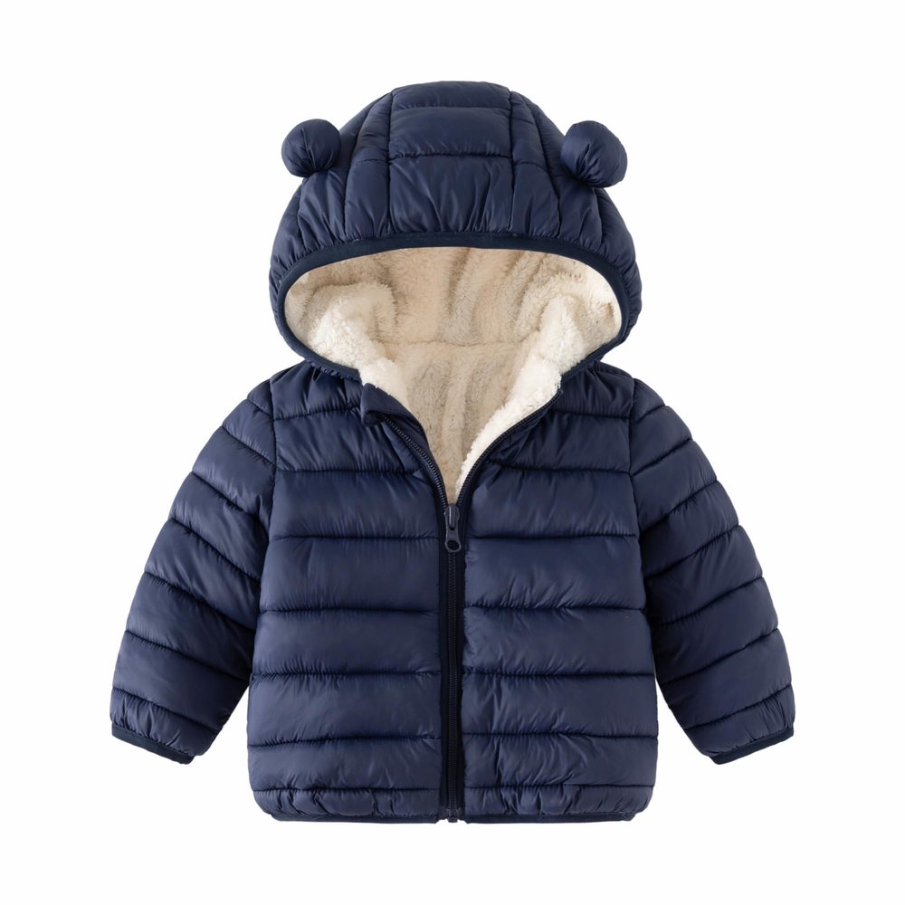 CECORC Winter Coats for Kids with Hoods Light Puffer Jacket for Girls, Boys | Baby, Infants, Toddlers, 2T,Navy(with fleece inside)