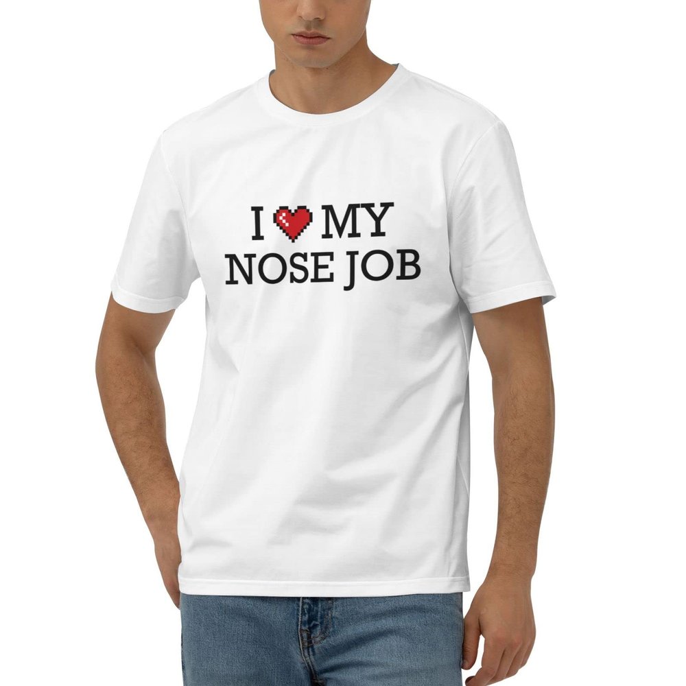 Abipuir Funny Shirt for Men I Love My Nose Job T Shirt Womens Funny Tshirts (Color : Colour, Size : Large)