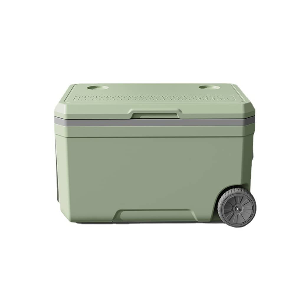 ASSYA 73 Quart Ice Cooler with Wheels Portable Insulated Ice Chest Box Rotomolded Outdoor Hard Cooler for Beach, Camping, Picnic, Fishing, Barbecue,Green