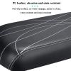 SHOUCAN Wide Child Bike Seat Back Safety Universal Bicycle Rear Seat Cushion, Kids PU Leather Soft Cushion Rear Rack Bike Seat,Black view 3