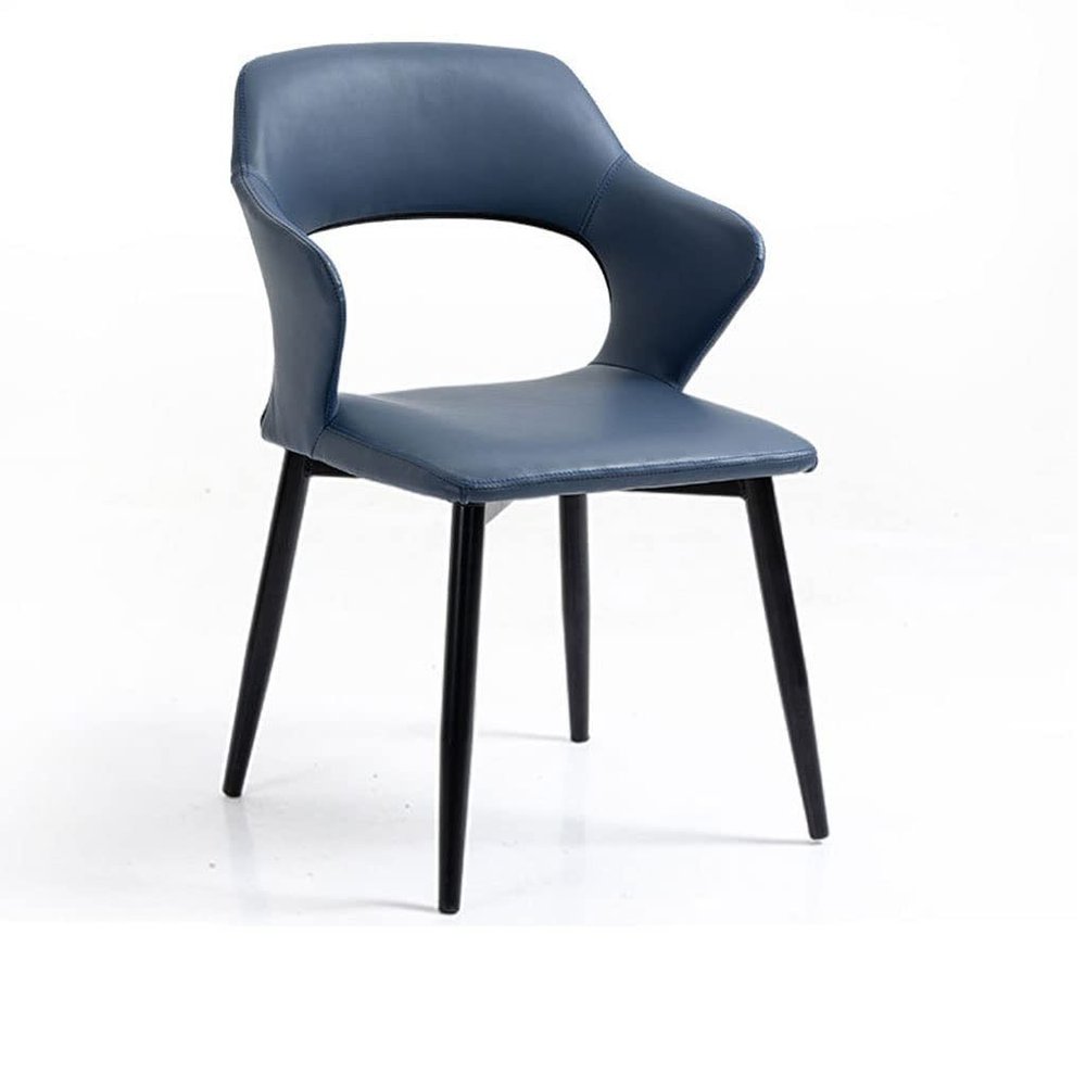 BNNP Office Computer Desk Chair Game Dining Chair Home Dining Table Chair Stool Back Iron Armrest Leather Casual Dining Chair Suitable for Restaurant Family Backrest Office Chair (Color : A)