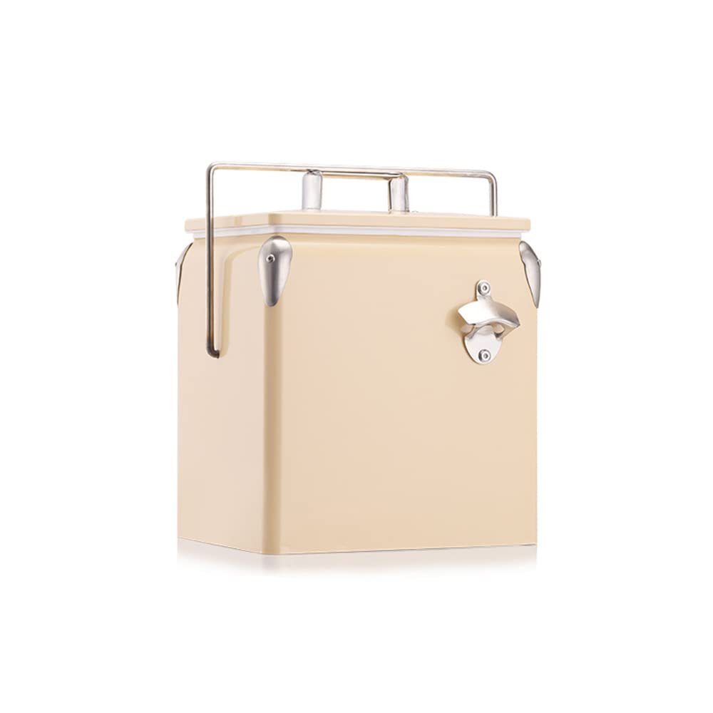 ASSYA 16 Quart Ice Cooler Outdoor Retro Style Portable Insulated Ice Chest Box Rotomolded Hard Cooler for Beach, Camping, Picnic, Fishing
