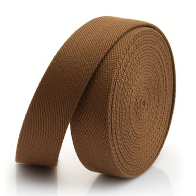 CRAFTMEMORE Heavy Cotton Webbing - Straps for Arts and Crafts, Luxury Bag Strap High Density Webbing (1 1/2 Inch x 2 Yards, Umber)