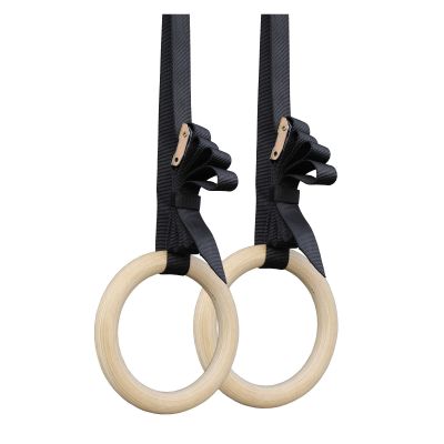 UPQRSG Wooden Gymnastic Rings, One Piece Molding Gym Rings, Stretch Spine Exercise Rings Training Rings with Adjustable Straps, for Home Gym Full Body Workout[28Mm Scaleless Ribbon]