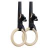 UPQRSG Wooden Gymnastic Rings, One Piece Molding Gym Rings, Stretch Spine Exercise Rings Training Rings with Adjustable Straps, for Home Gym Full Body Workout[28Mm Scaleless Ribbon] view 1