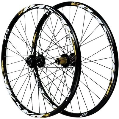 ZECHAO 26/27.5/29In Mountain Bike Wheel,Barrel Shaft Front Rear Wheelset Disc Brake 7-11 Speed Cassette Quick Release Double Wall Disc Rims Wheelset (Color : Yellow, Size : 29INCH)