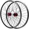 ZECHAO 26/27.5/29in Mountain Bike Wheelset,Disc Brake/V Brake Double Wall Aluminum Alloy Quick Release Alloy Rim 7 8 9 10 11 Speed Cassette Wheelset (Color : Red, Size : 26INCH) view 1