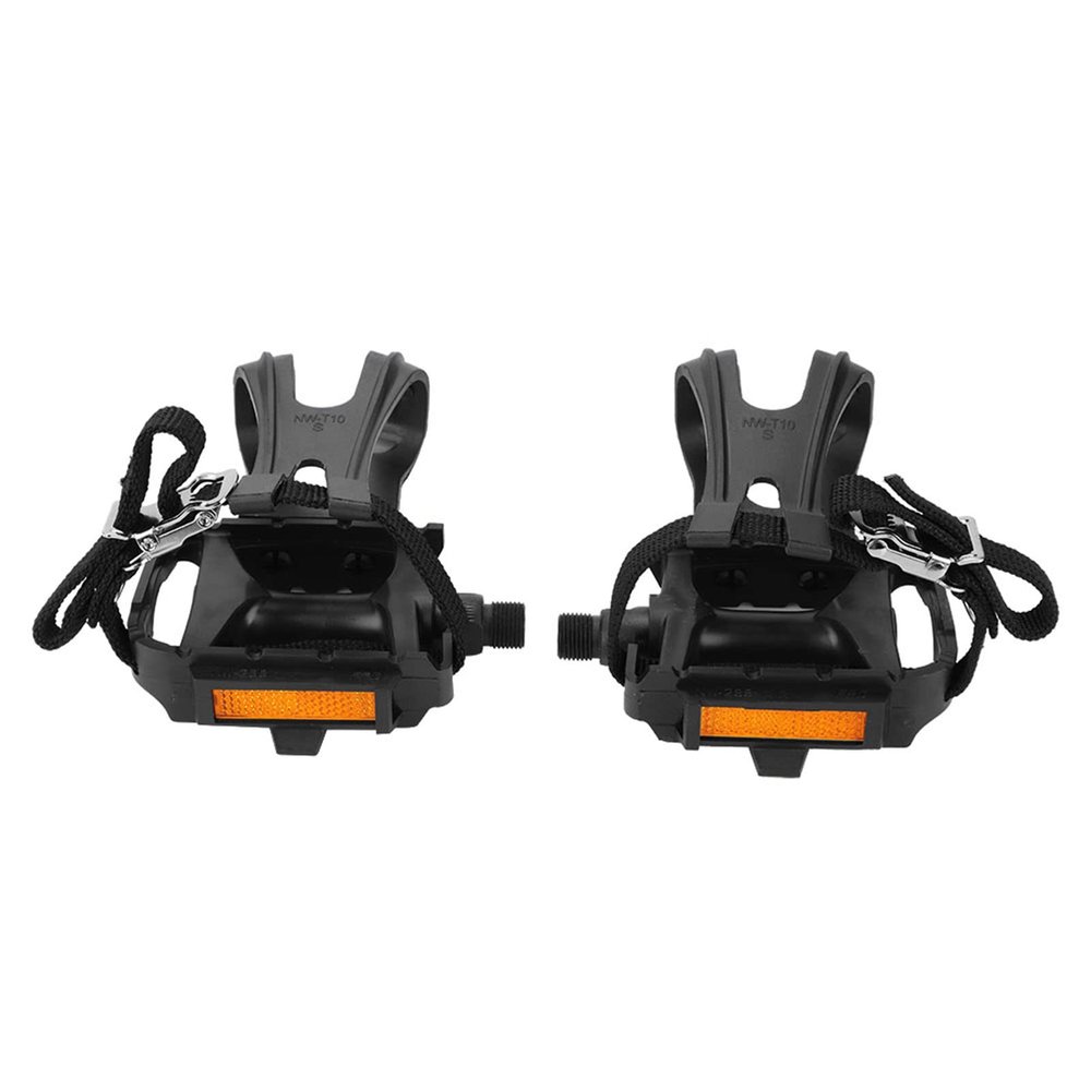 Yuecoom Bike Pedals with Toe Clips and Straps, Bicycle Multi-Purpose Pedals for Fixie Mountain Bikes Accessories