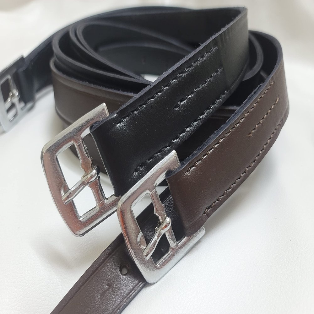 Gallop Shop English Premium Stirrup Leather/English Riding Stirrup Leather Pair Children - Adult Size Range (Black, 54 Inches)