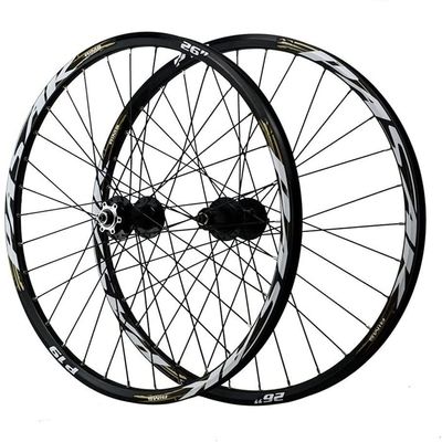 ZECHAO Mountain Bike Wheelset 26/27.5/29Inch,Front+Rear Wheel Double Walled Aluminum Alloy Fast Release Disc Brake Mountain Rim 32H 7-12 Speed Wheelset (Color : Grey, Size : 27.5INCH)