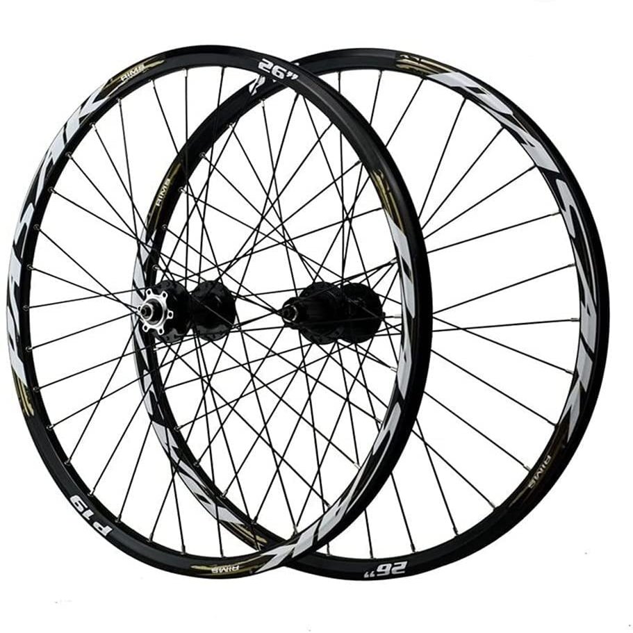 ZECHAO Mountain Bike Wheelset 26/27.5/29Inch,Front+Rear Wheel Double Walled Aluminum Alloy Fast Release Disc Brake Mountain Rim 32H 7-12 Speed Wheelset (Color : Grey, Size : 27.5INCH)